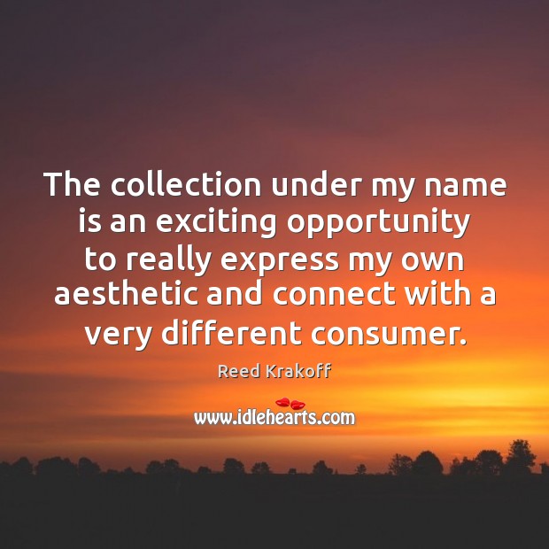 The collection under my name is an exciting opportunity to really express Opportunity Quotes Image