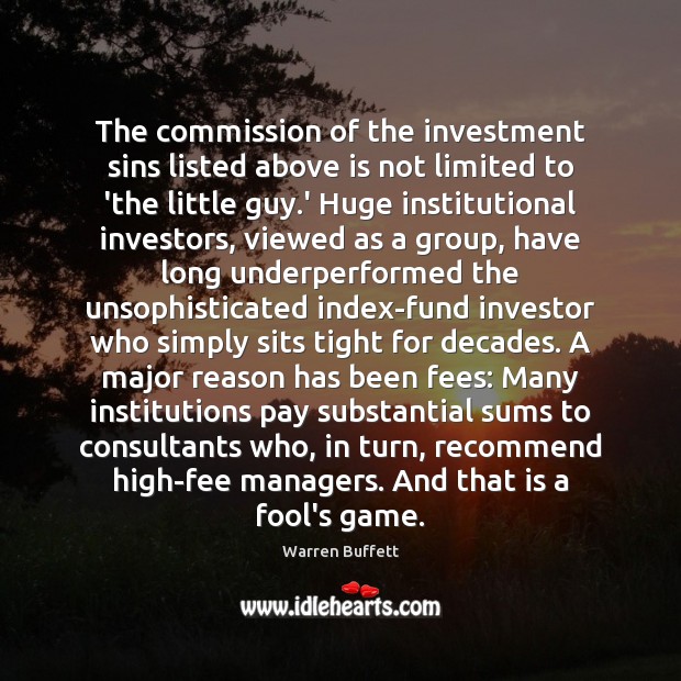 The commission of the investment sins listed above is not limited to Image