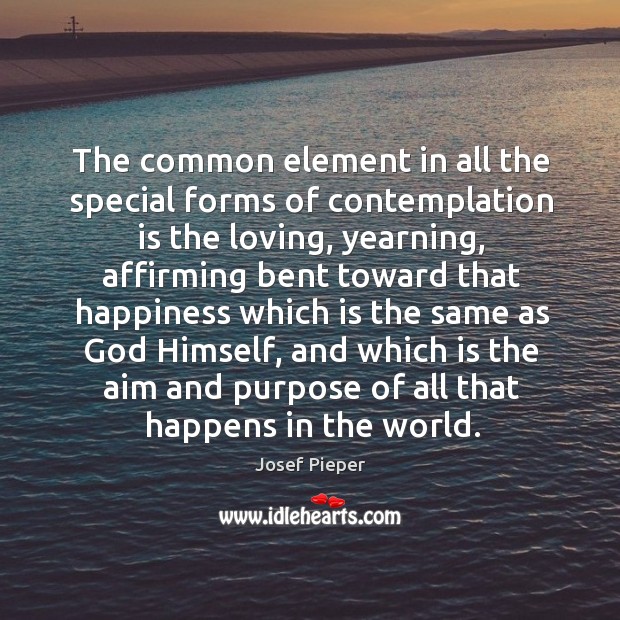 The common element in all the special forms of contemplation is the Image