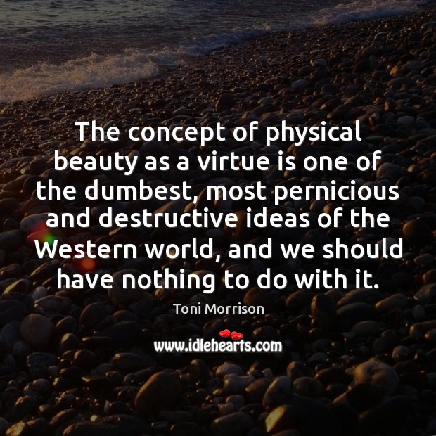 The concept of physical beauty as a virtue is one of the Image