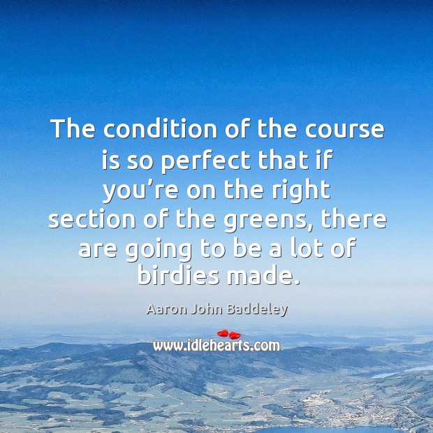 The condition of the course is so perfect that if you’re on the right section of the greens Image