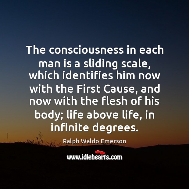 The consciousness in each man is a sliding scale, which identifies him Image