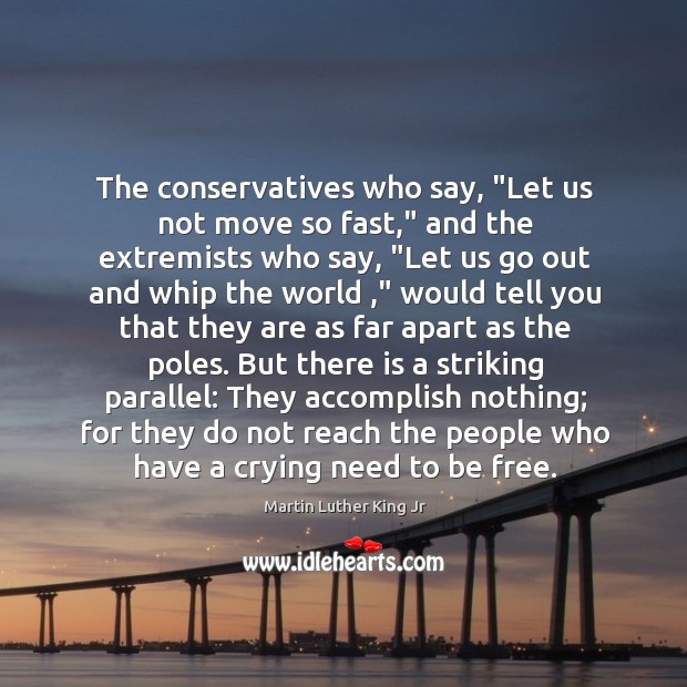 The conservatives who say, “Let us not move so fast,” and the Image
