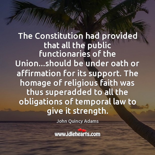 The Constitution had provided that all the public functionaries of the Union… Image