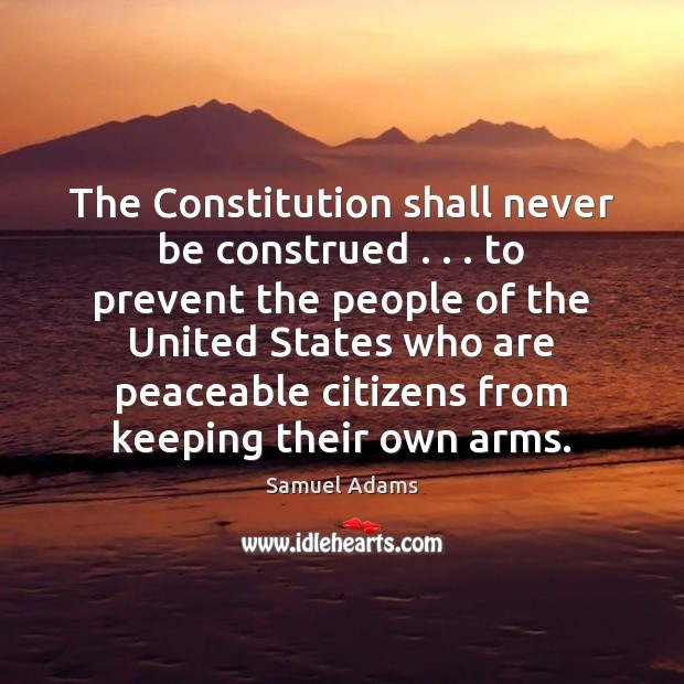 The Constitution shall never be construed . . . to prevent the people of the Image