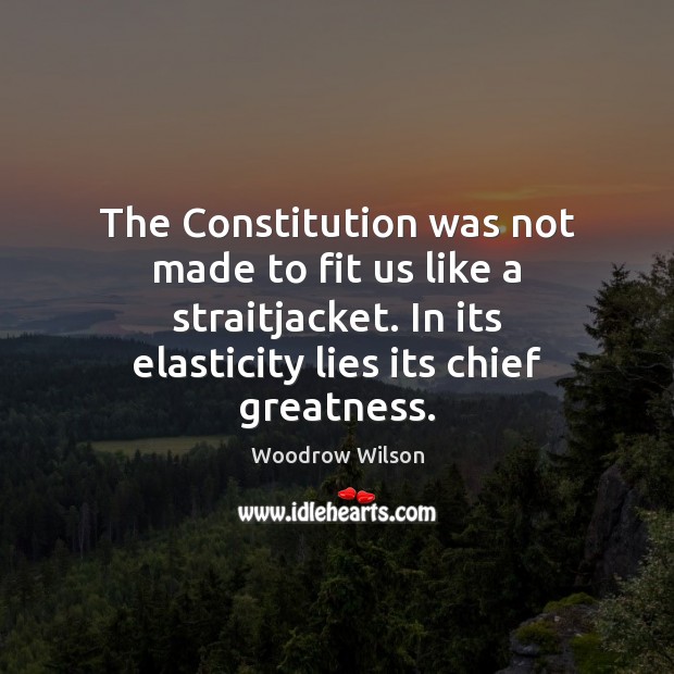 The Constitution was not made to fit us like a straitjacket. In Woodrow Wilson Picture Quote