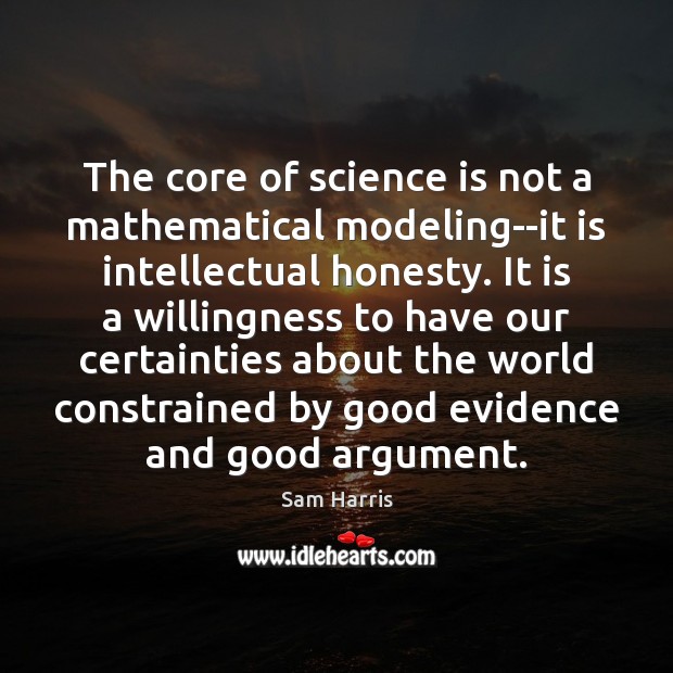 The core of science is not a mathematical modeling–it is intellectual honesty. Image