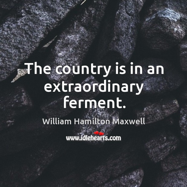 The country is in an extraordinary ferment. William Hamilton Maxwell Picture Quote