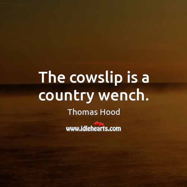 The cowslip is a country wench. Thomas Hood Picture Quote