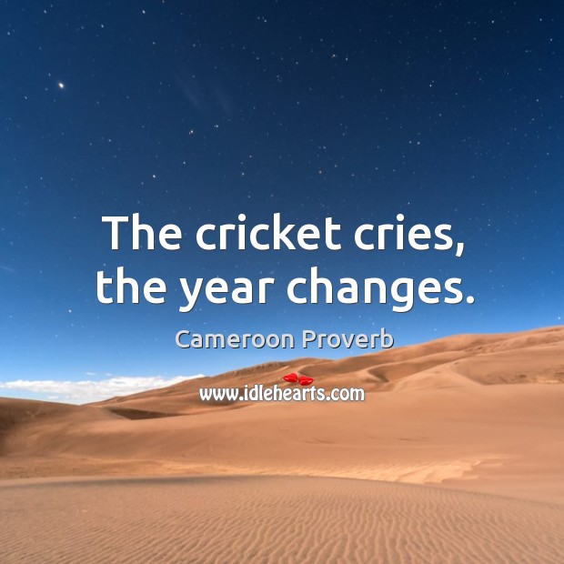 The cricket cries, the year changes. Cameroon Proverbs Image