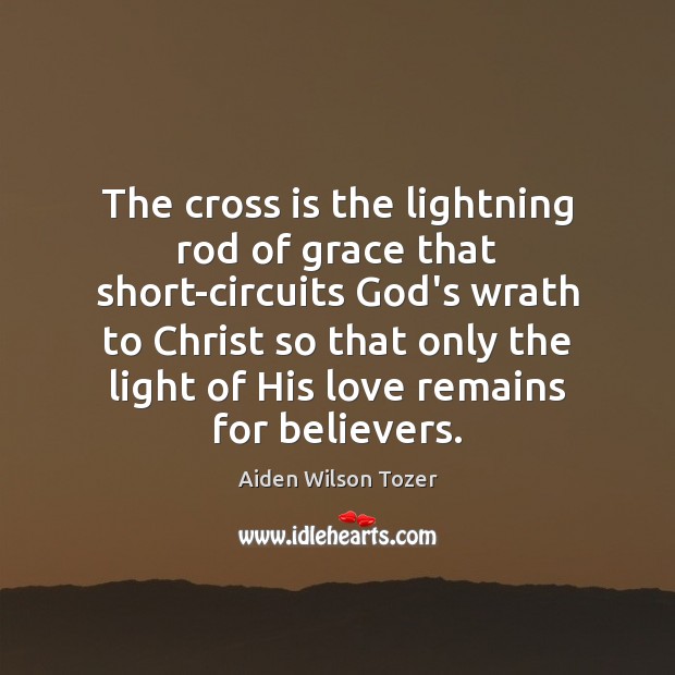 The cross is the lightning rod of grace that short-circuits God’s wrath Aiden Wilson Tozer Picture Quote