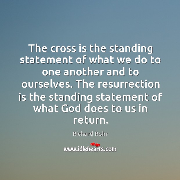 The cross is the standing statement of what we do to one Image