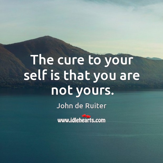 The cure to your self is that you are not yours. John de Ruiter Picture Quote