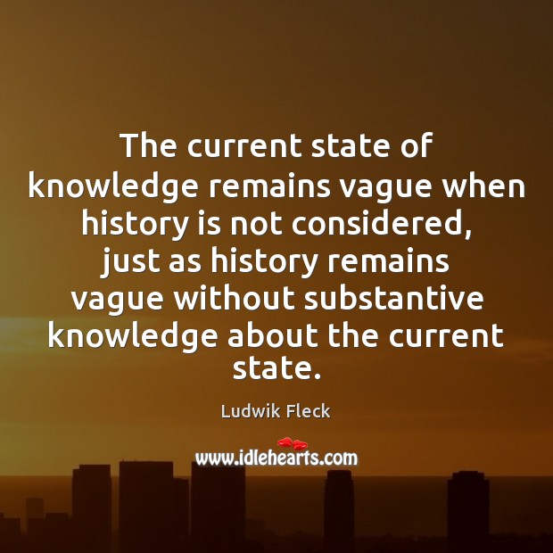 The current state of knowledge remains vague when history is not considered, History Quotes Image