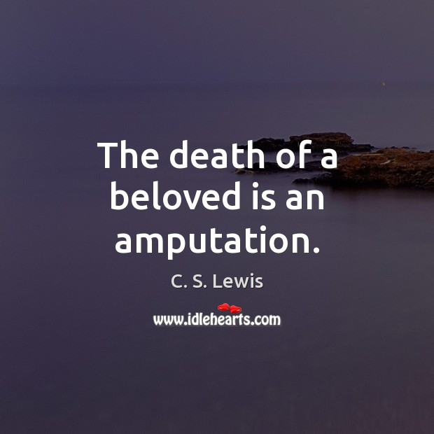 The death of a beloved is an amputation. Image