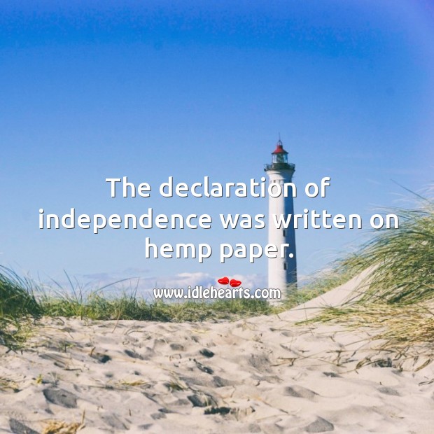 The declaration of independence was written on hemp paper. Image