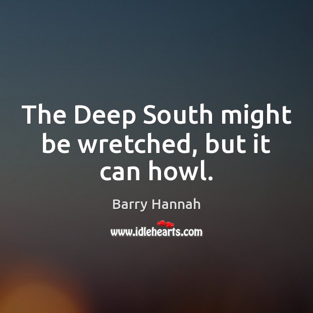 The Deep South might be wretched, but it can howl. Barry Hannah Picture Quote