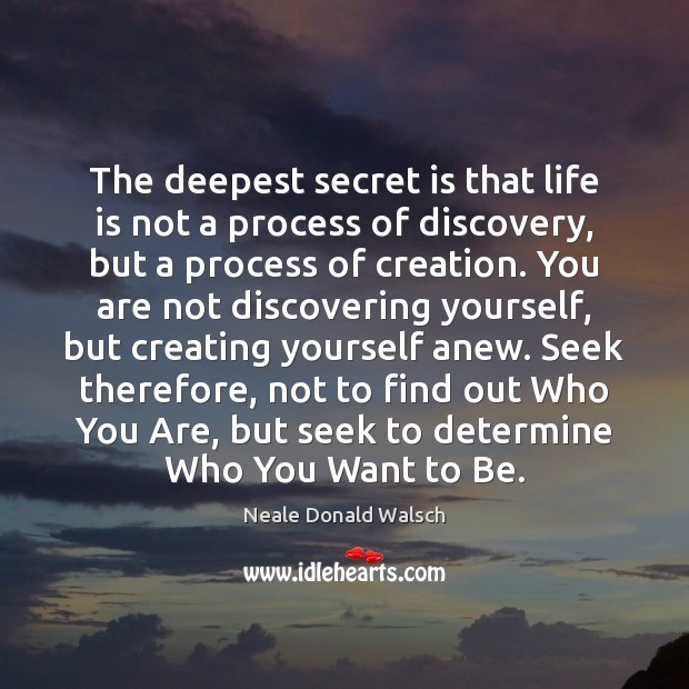 The deepest secret is that life is not a process of discovery, Image