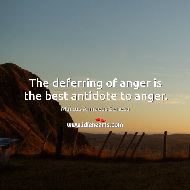 The deferring of anger is the best antidote to anger. Image