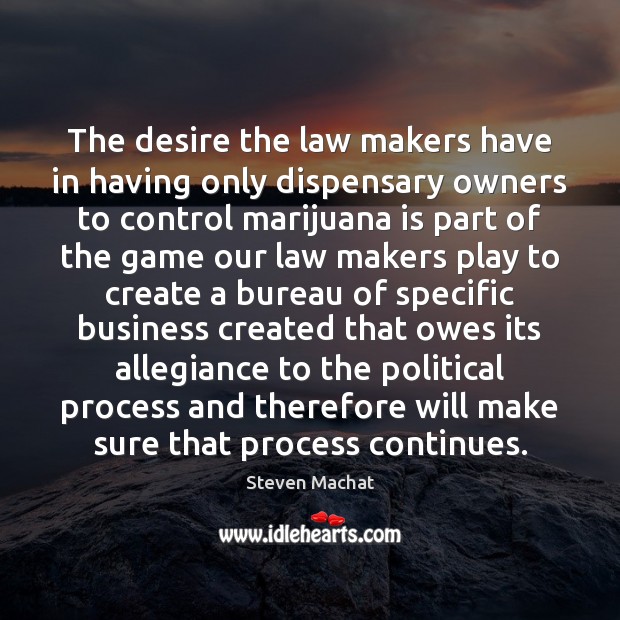 The desire the law makers have in having only dispensary owners to Image
