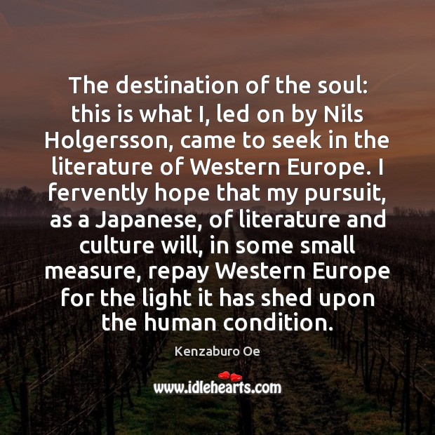 The destination of the soul: this is what I, led on by Image