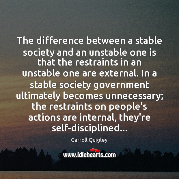 The difference between a stable society and an unstable one is that Image