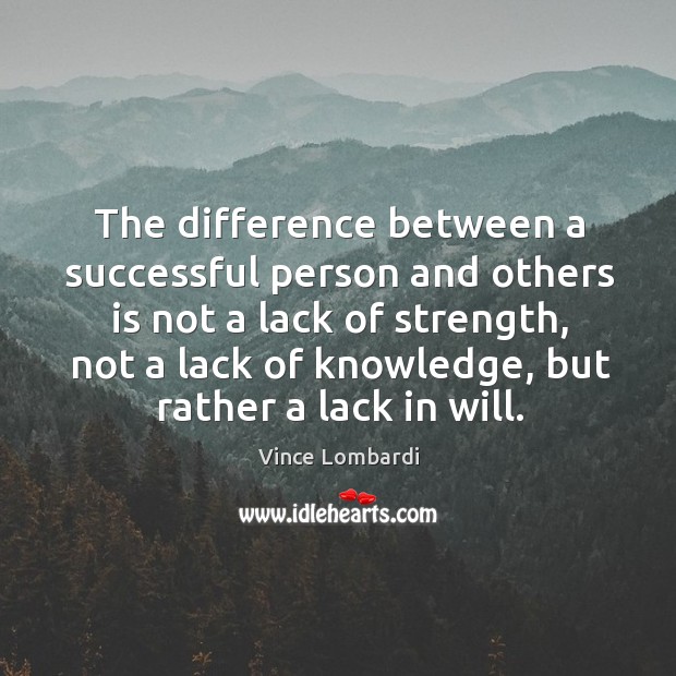 The difference between a successful person and others is not a lack of strength Image