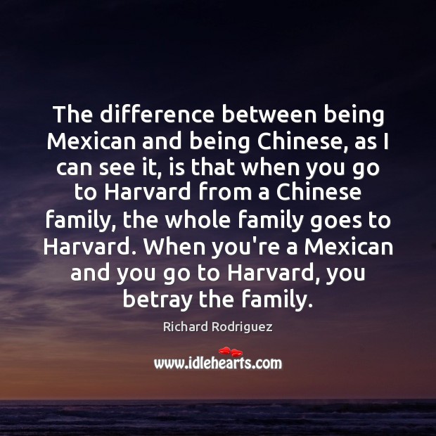 The difference between being Mexican and being Chinese, as I can see Richard Rodriguez Picture Quote