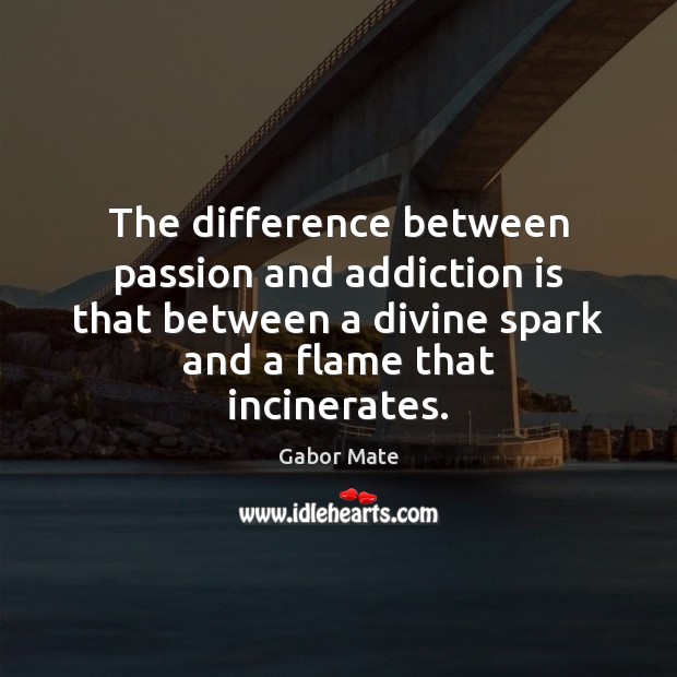 The difference between passion and addiction is that between a divine spark Addiction Quotes Image