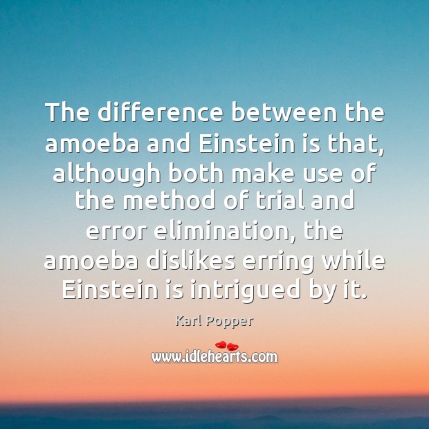The difference between the amoeba and Einstein is that, although both make Image