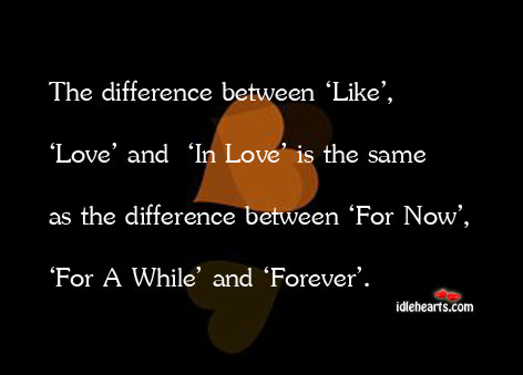The difference between ‘like’, ‘love’ and ‘in love’ is the same as Image