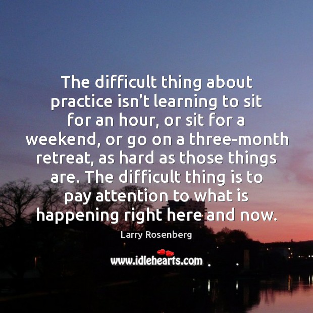 The difficult thing about practice isn’t learning to sit for an hour, Practice Quotes Image
