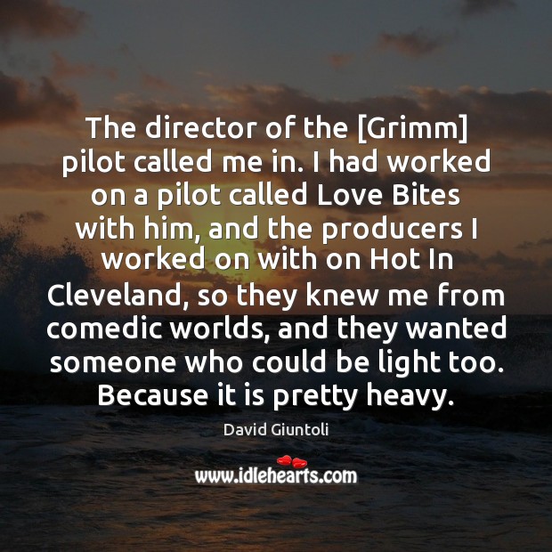 The director of the [Grimm] pilot called me in. I had worked David Giuntoli Picture Quote