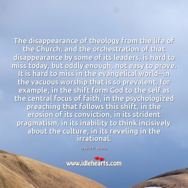 The disappearance of theology from the life of the Church, and the Image