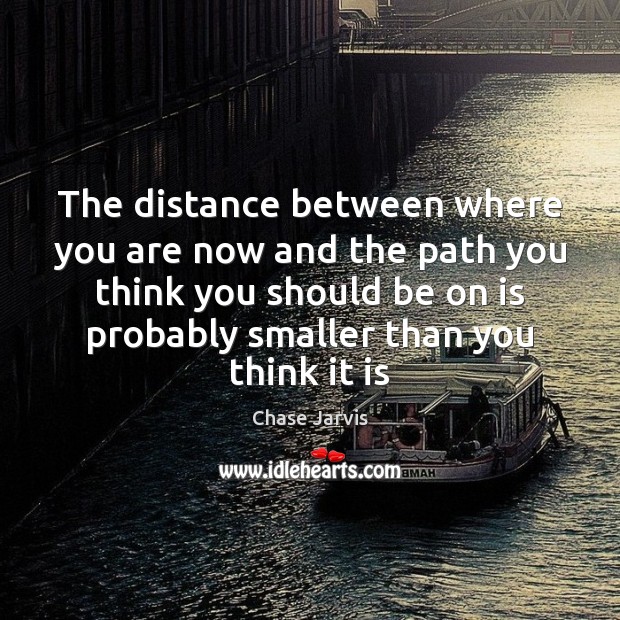 The distance between where you are now and the path you think Image