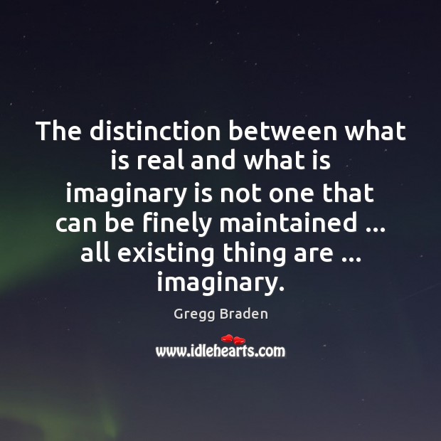 The distinction between what is real and what is imaginary is not Image