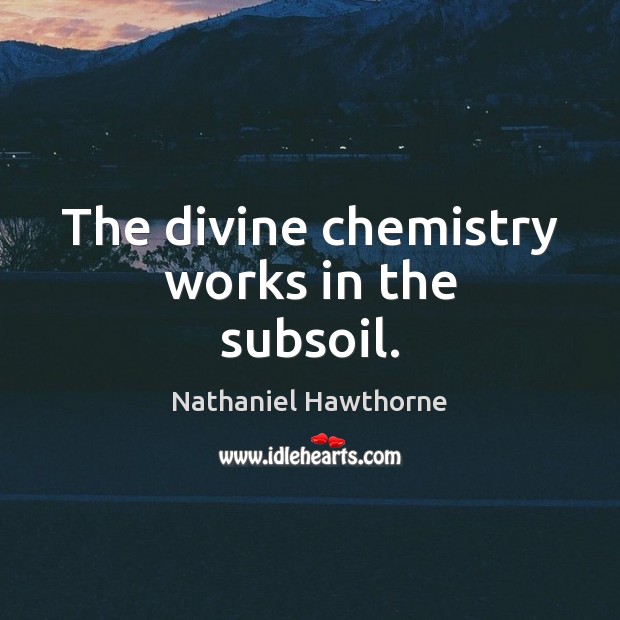 The divine chemistry works in the subsoil. Image