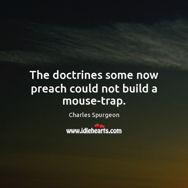 The doctrines some now preach could not build a mouse-trap. Charles Spurgeon Picture Quote