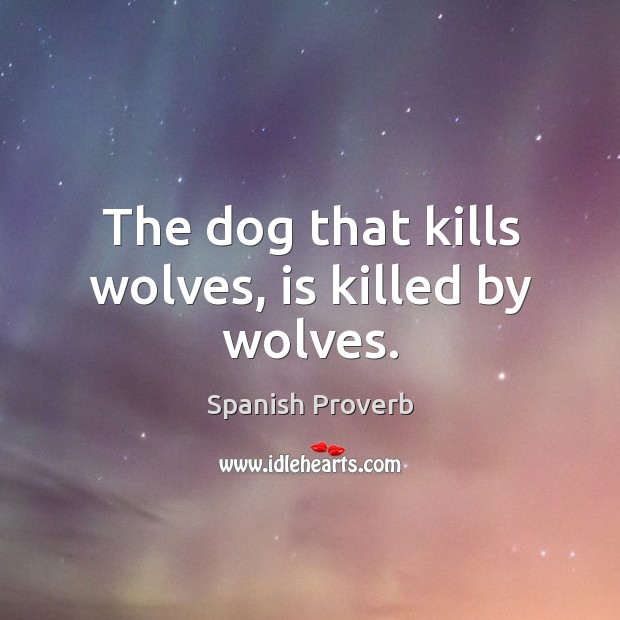 The dog that kills wolves, is killed by wolves. Image