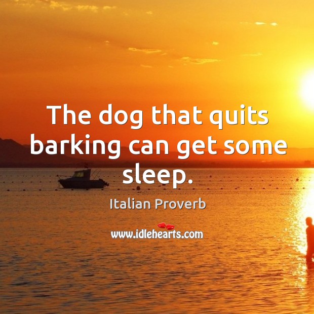 The dog that quits barking can get some sleep. Image
