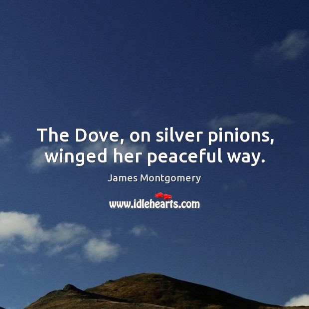 The dove, on silver pinions, winged her peaceful way. James Montgomery Picture Quote