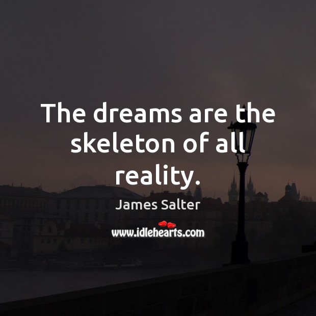 The dreams are the skeleton of all reality. James Salter Picture Quote