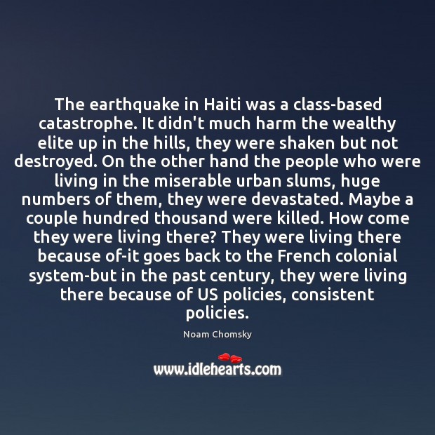 The earthquake in Haiti was a class-based catastrophe. It didn’t much harm Image