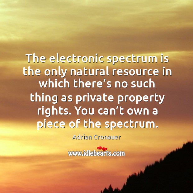 The electronic spectrum is the only natural resource in which there’s no such thing as private Image