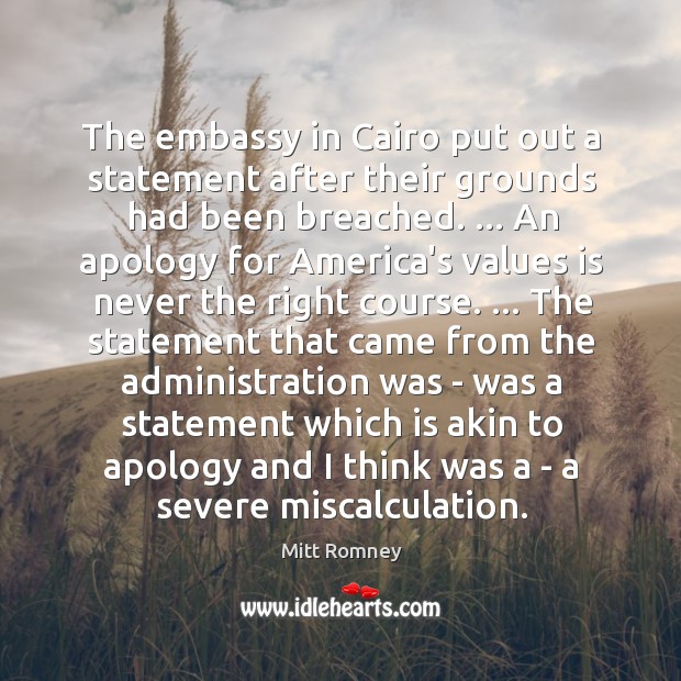 The embassy in Cairo put out a statement after their grounds had Image