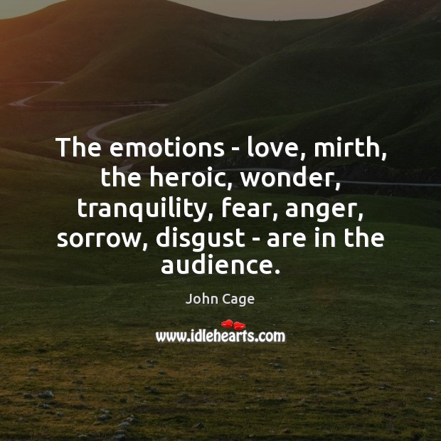 The emotions – love, mirth, the heroic, wonder, tranquility, fear, anger, sorrow, Image