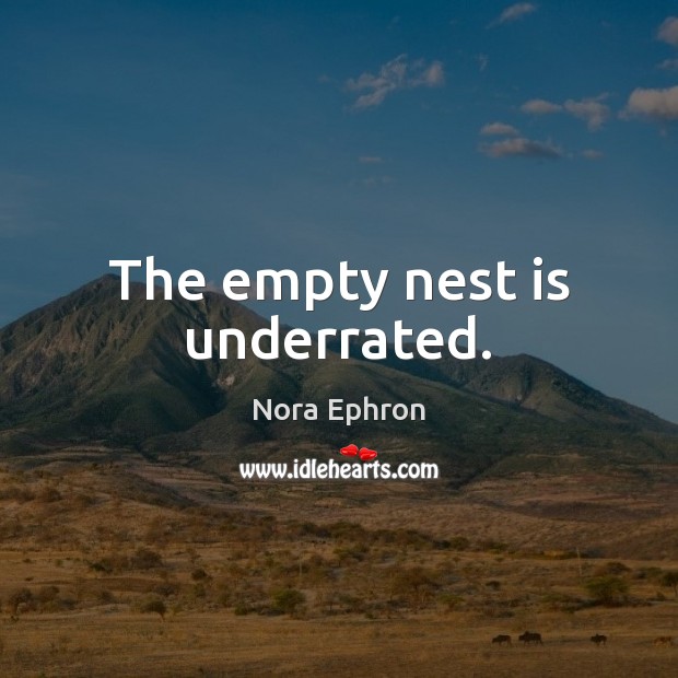 The empty nest is underrated. Nora Ephron Picture Quote