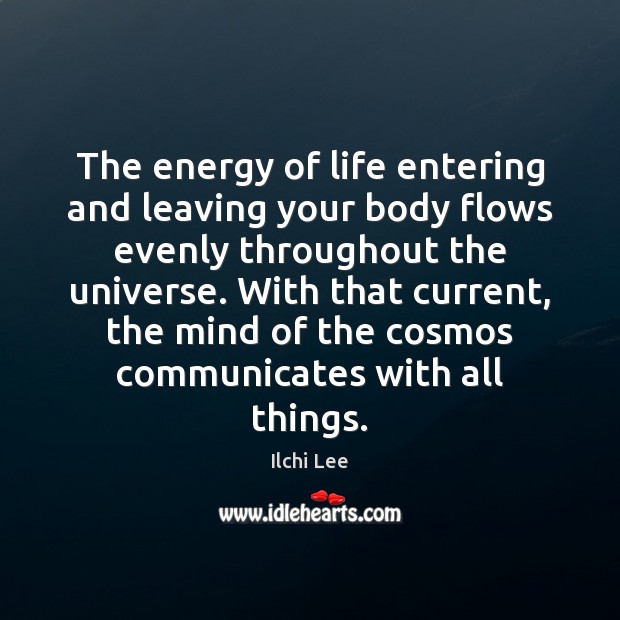 The energy of life entering and leaving your body flows evenly throughout Ilchi Lee Picture Quote