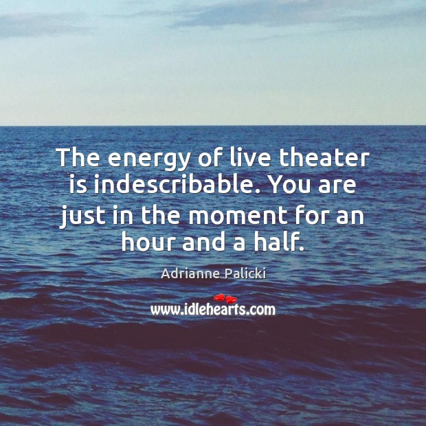 The energy of live theater is indescribable. You are just in the Adrianne Palicki Picture Quote