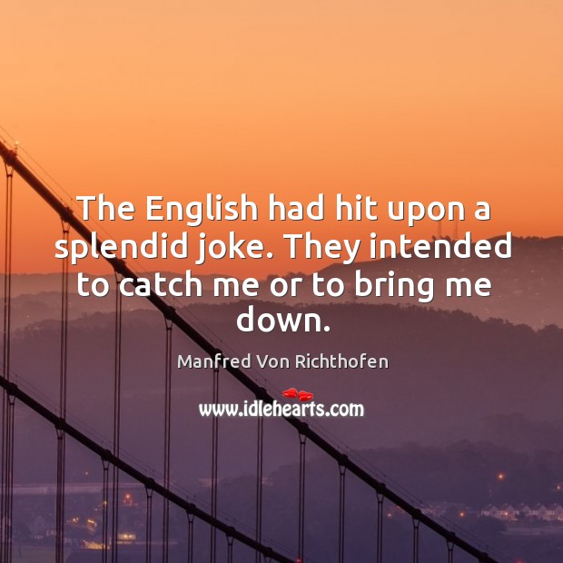 The english had hit upon a splendid joke. They intended to catch me or to bring me down. Image